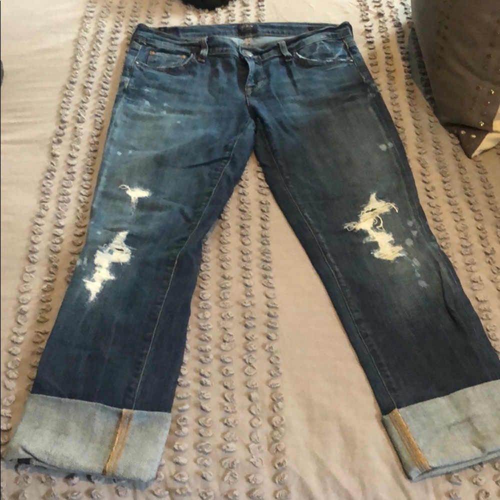 Low rise straight leg jean